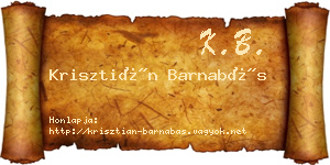 Krisztián Barnabás névjegykártya