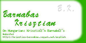 barnabas krisztian business card